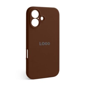 Чохол Full Silicone Case для Apple iPhone 16 dark brown (75) закрита камера