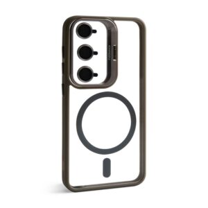 Чохол з функцією MagSafe для Samsung Galaxy S24/S921 (2024) з підставкою та захистом для камер light grey (6)