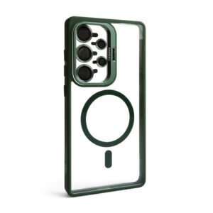 Чохол з функцією MagSafe для Samsung Galaxy S24 Ultra/S928 (2024) з підставкою та захистом для камер green (1)