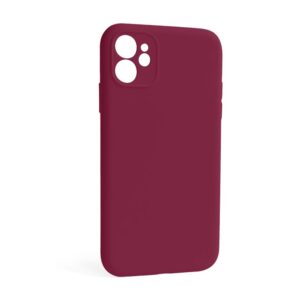 Чохол Full Silicone Case для Apple iPhone 12 rose red (37) закрита камера (без логотипу)
