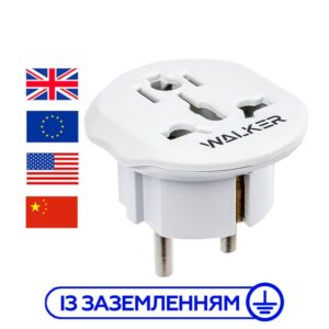 Адаптер для розетки WALKER WH-01 white
