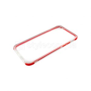 Чохол силіконовий з кольоровою рамкою для Apple iPhone 6, 6s red/transp