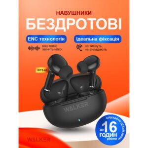 Навушники Bluetooth WALKER WTS-60 ENC black